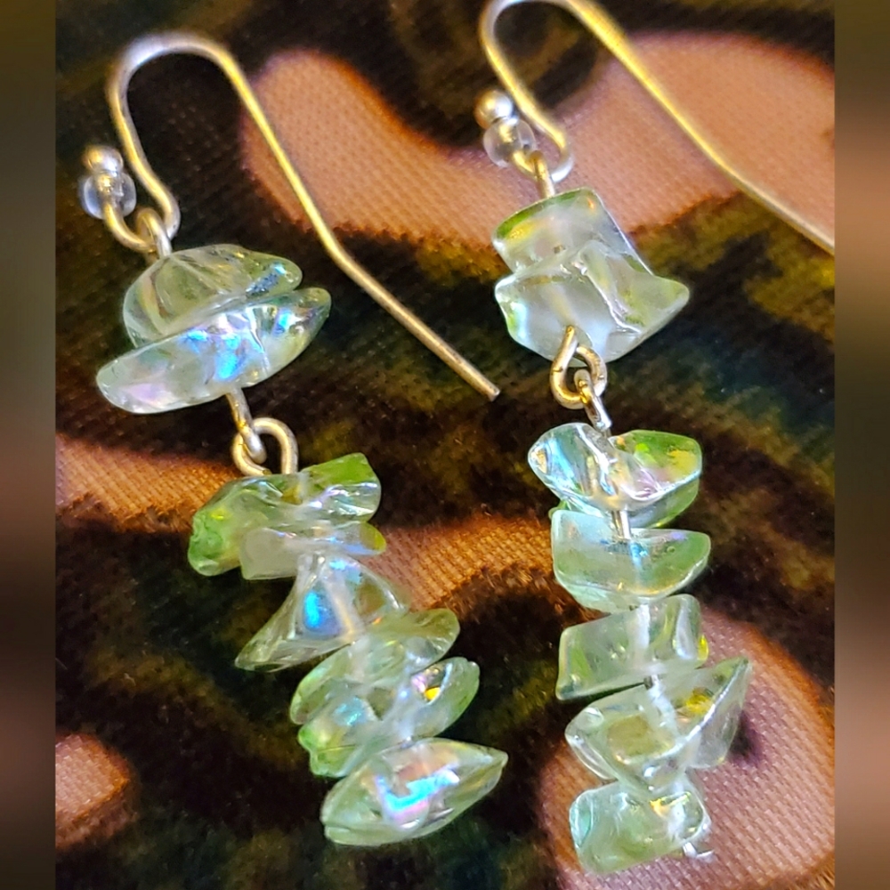 Boho Adventurine and Sterling Silver (plate) Earings 2 for 25